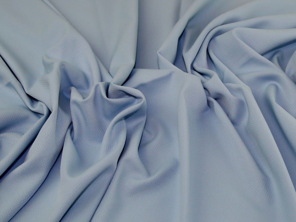 Sky Blue Deadstock Textured Polyester Suiting Fabric