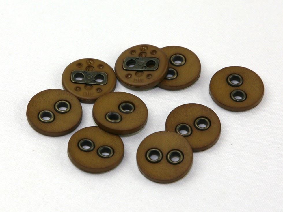 Dill Leather Effect Buttons (Value Pack) Tan Brown
 