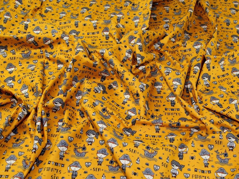 John Louden Ochre 100% Cotton Fabric