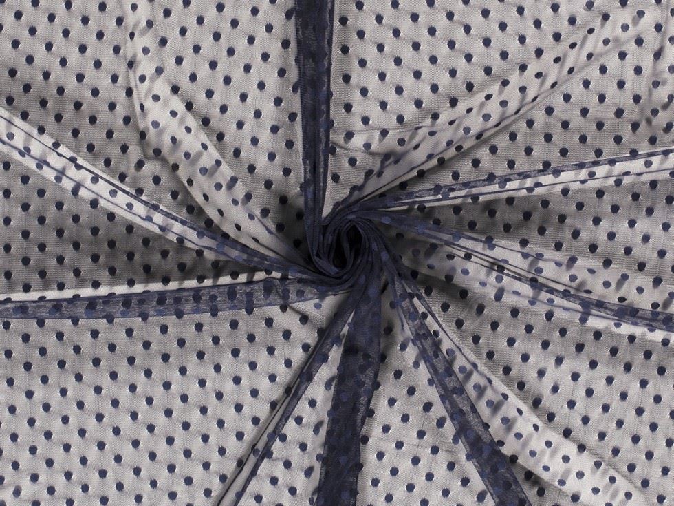 Navy Delicate Lace Fabric
