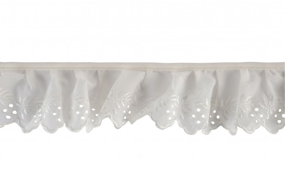 Cream Broderie Anglaise Gathered Lace Trim