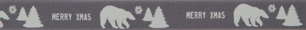 Berisfords Polar Bear Ribbon Smoked Grey