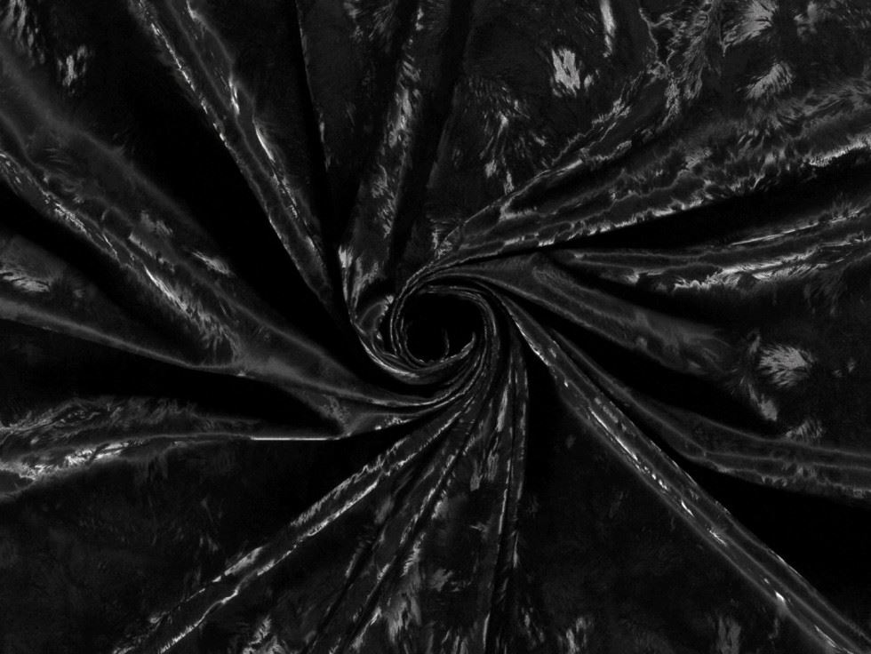Faux Leather Stretch Knit Fabric Black