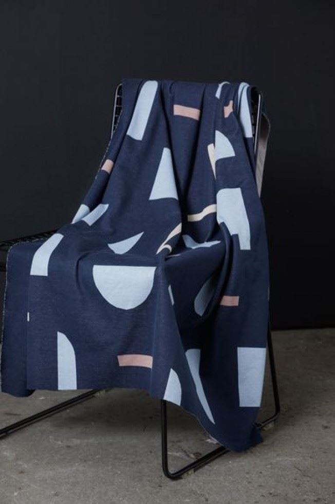 Mind The Maker Indigo Night Organic Element Jacquard Stretch Knit Fabric