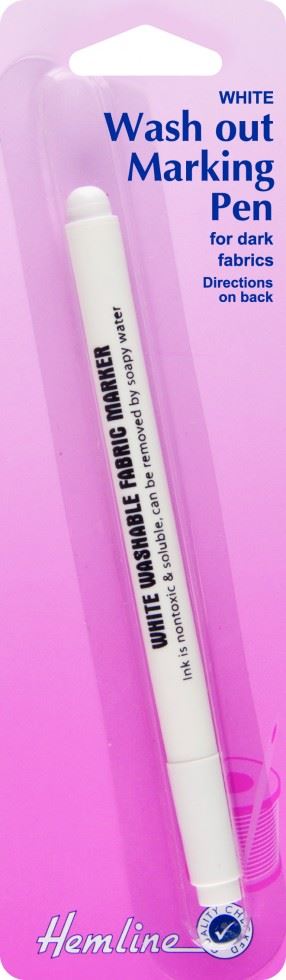 Hemline White Water Erasable Marking Pen