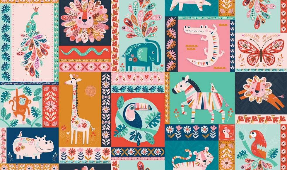 Dashwood Studio Dandelion Jungle 100% Cotton Poplin Fabric Multicoloured
 