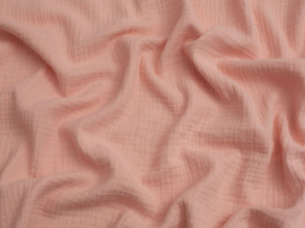 Minerva Core Range Pastel Peach Cotton Double Gauze Fabric