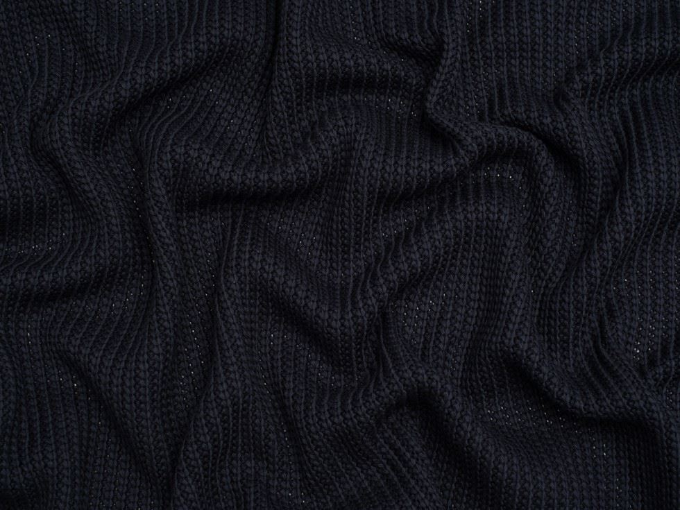 Minerva Core Range Chunky Cotton Sweater Knit Stretch Fabric Midnight
 