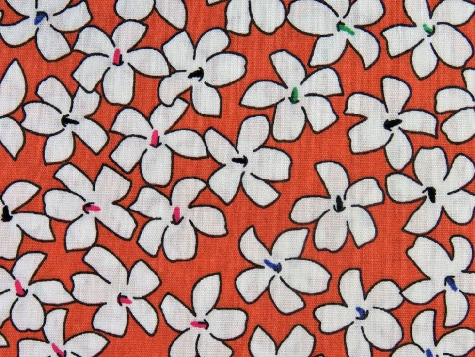 100% Cotton Poplin Fabric Orange