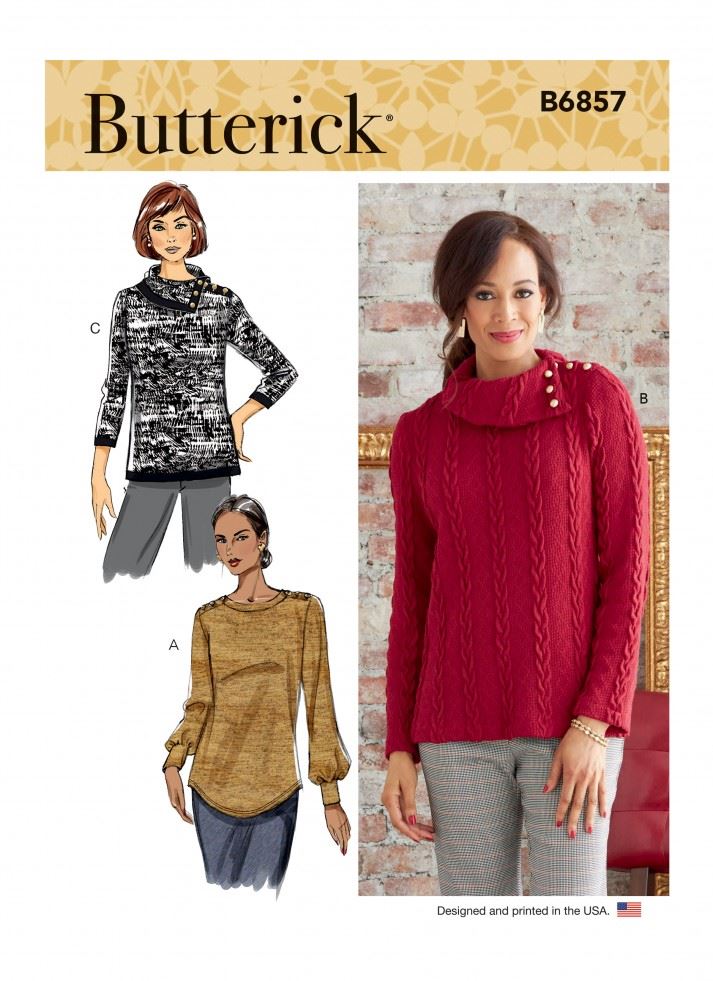 Butterick Women's Sewing Pattern 6857, Tops For A (Xs-S-M-L-Xl-Xxl) - Easy - A (Xs-S-M-L-Xl-Xxl) - Image 3