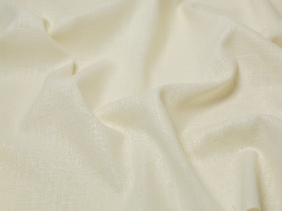 Minerva Core Range Ivory Mill Washed 100% Linen Fabric