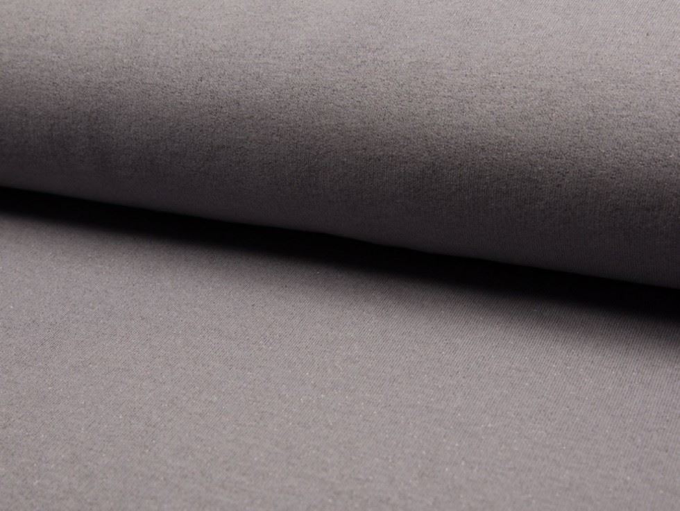 Light Grey Deadstock Lurex Loop Back French Terry Stretch Knit Fabric