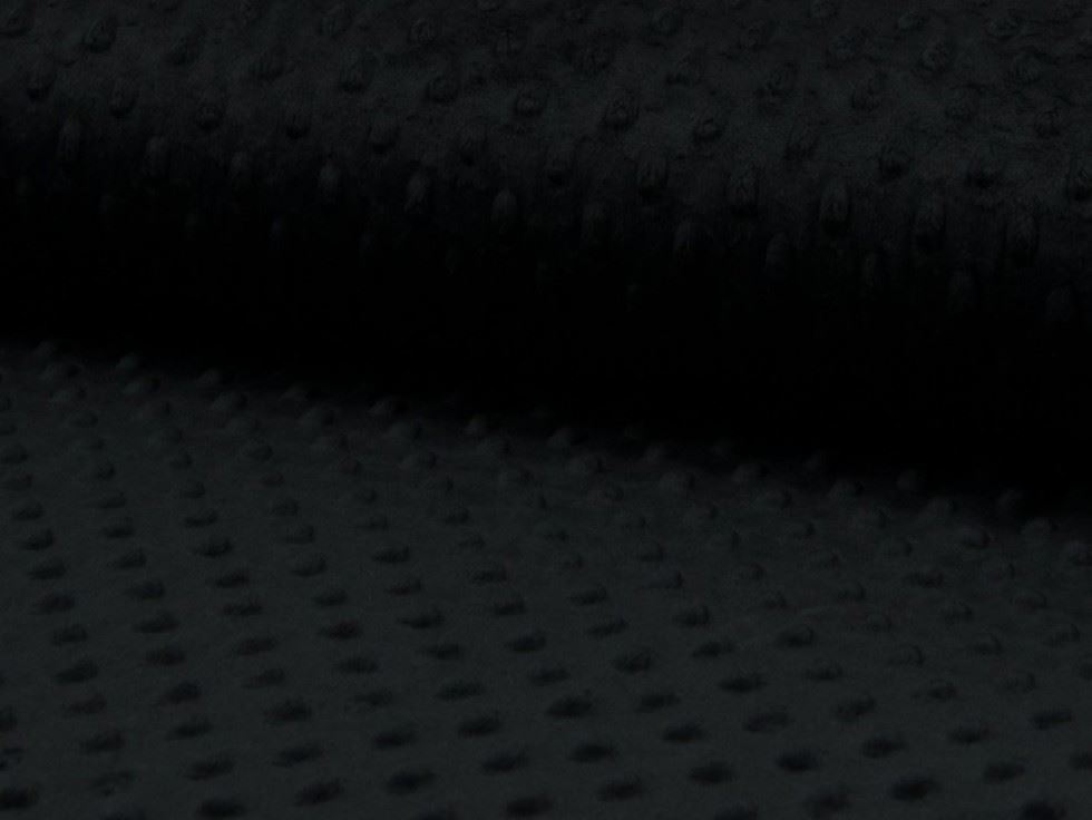 Black Deadstock Embossed Dimple Plush Fleece Fabric