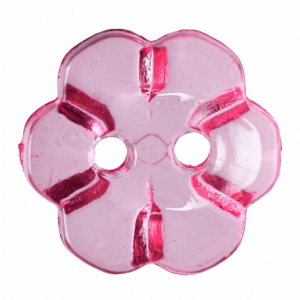Minerva Flower Buttons Hot Pink Plastic Hemline H040142420