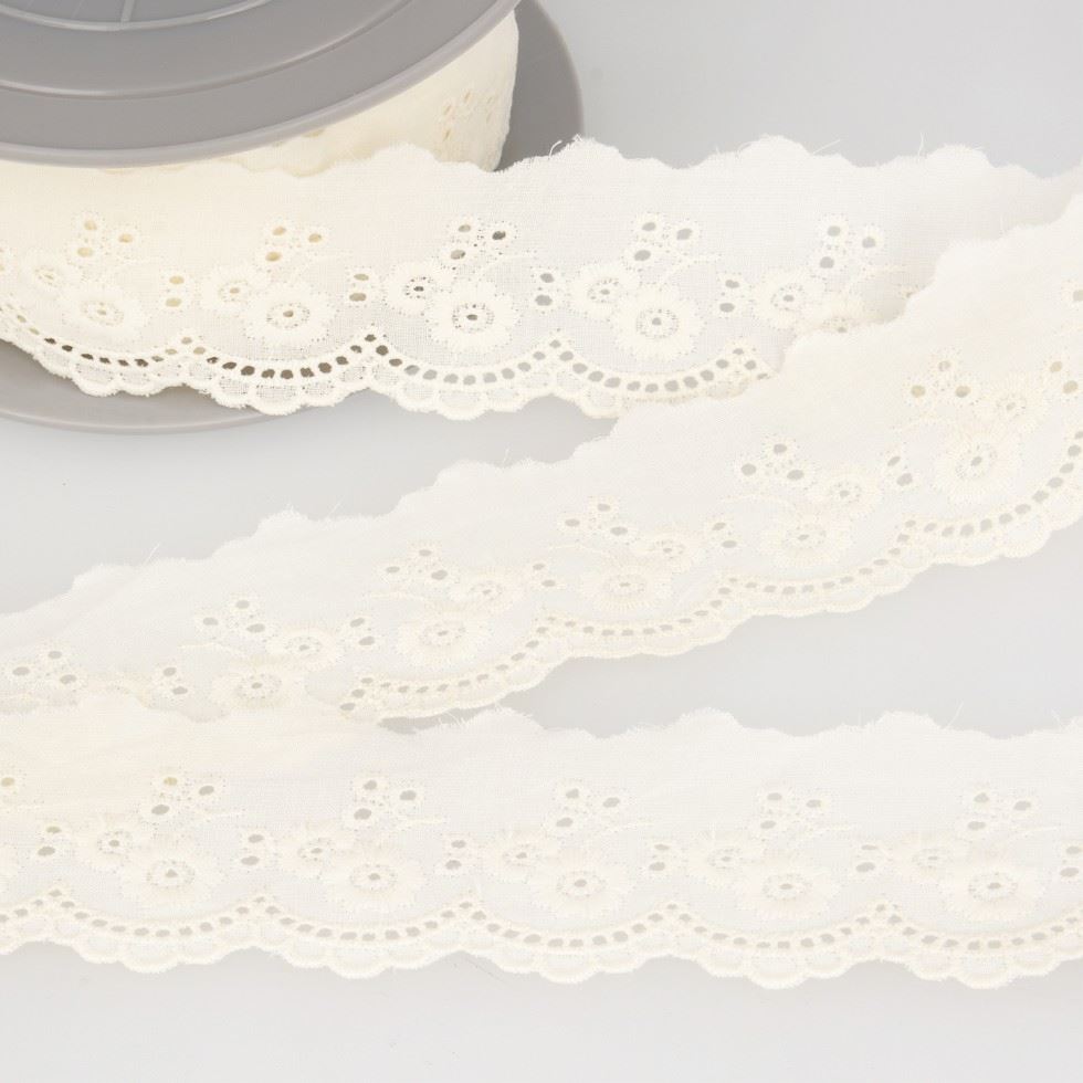 Stephanoise Eyelet Lace Trim Ivory