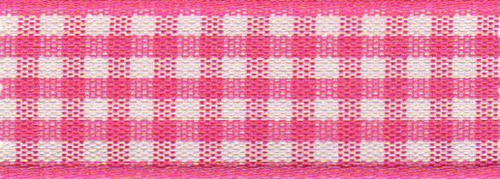 Berisfords 72 Shocking Pink Gingham Ribbon (Value Roll)