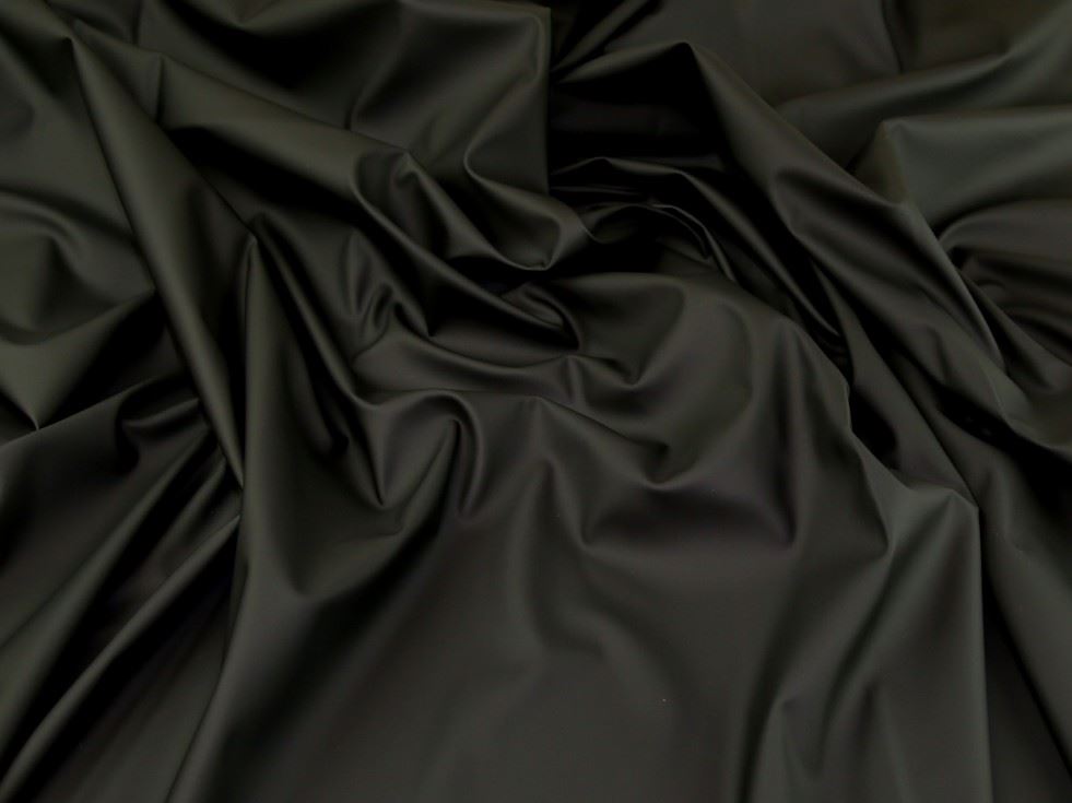 Black Deadstock Algarve Pu Stretch Knit Fabric