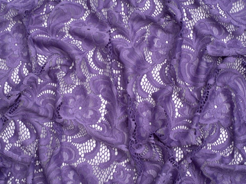 Minerva Core Range Scallop Edge Stretch Lace Fabric Lilac
 