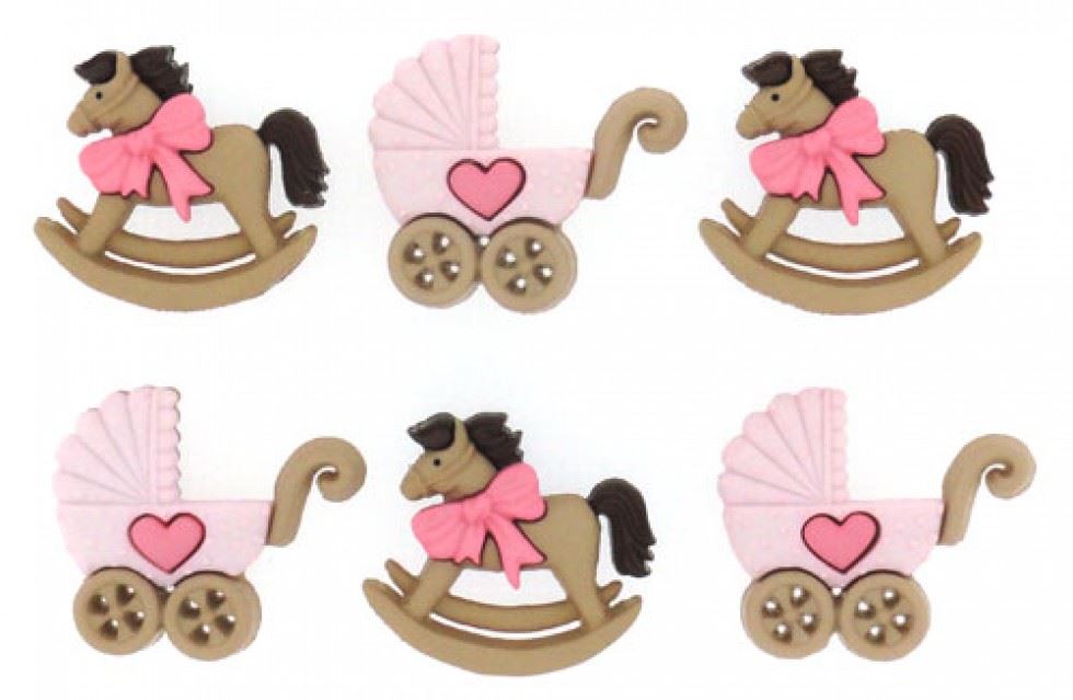 Dress It Up Horse Buggy Girl Buttons
 