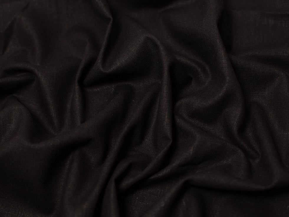 Minerva Core Range Black 100% Linen Slub Fabric