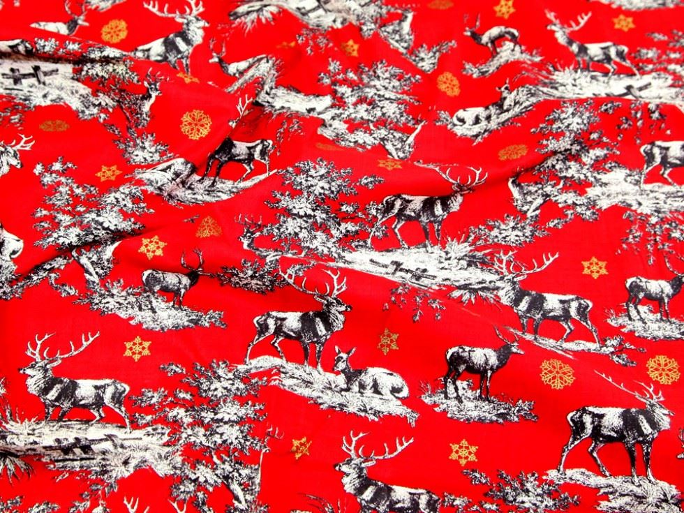 Deadstock 100% Cotton Fabric Red