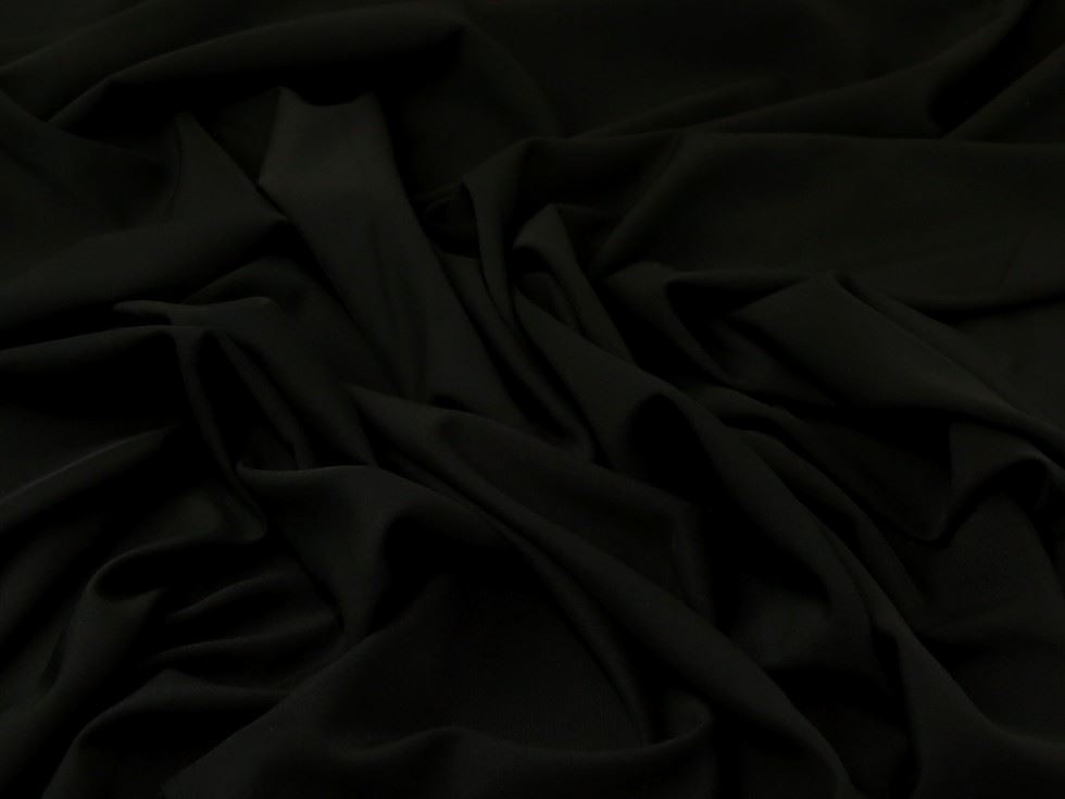 Deadstock Stretch Woven Polyester Suiting Fabric Black
 