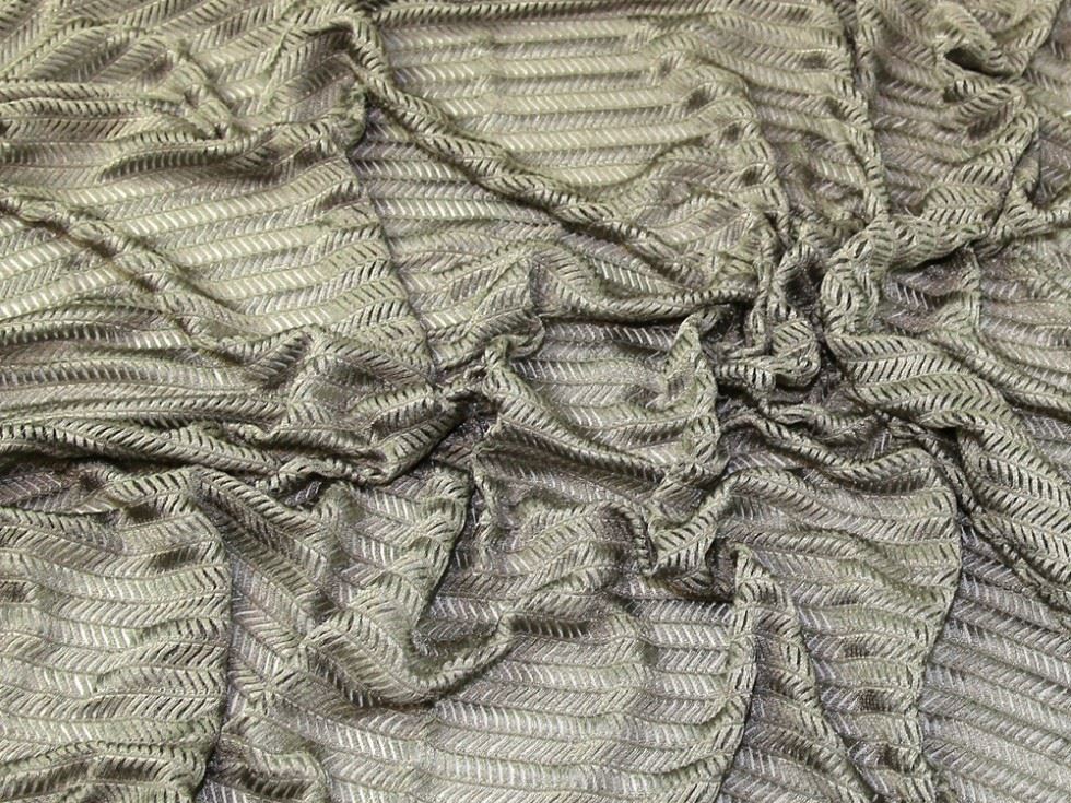 Deadstock Stretch Lace Fabric Taupe