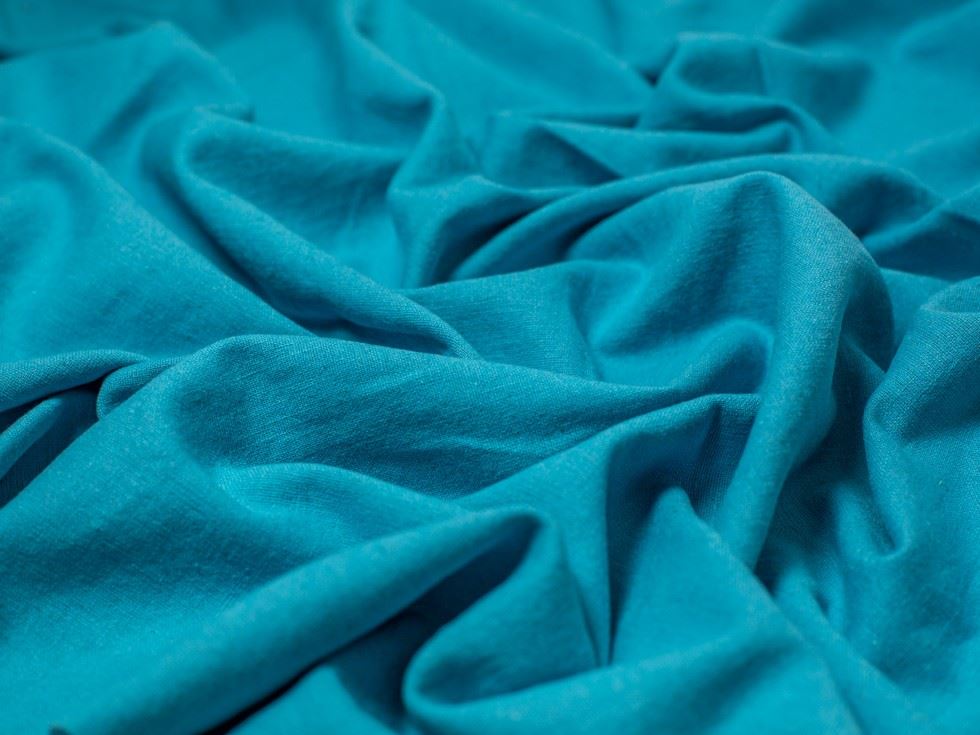 Blades Textured Cotton Linen Fabric Pool Blue Turquoise
 