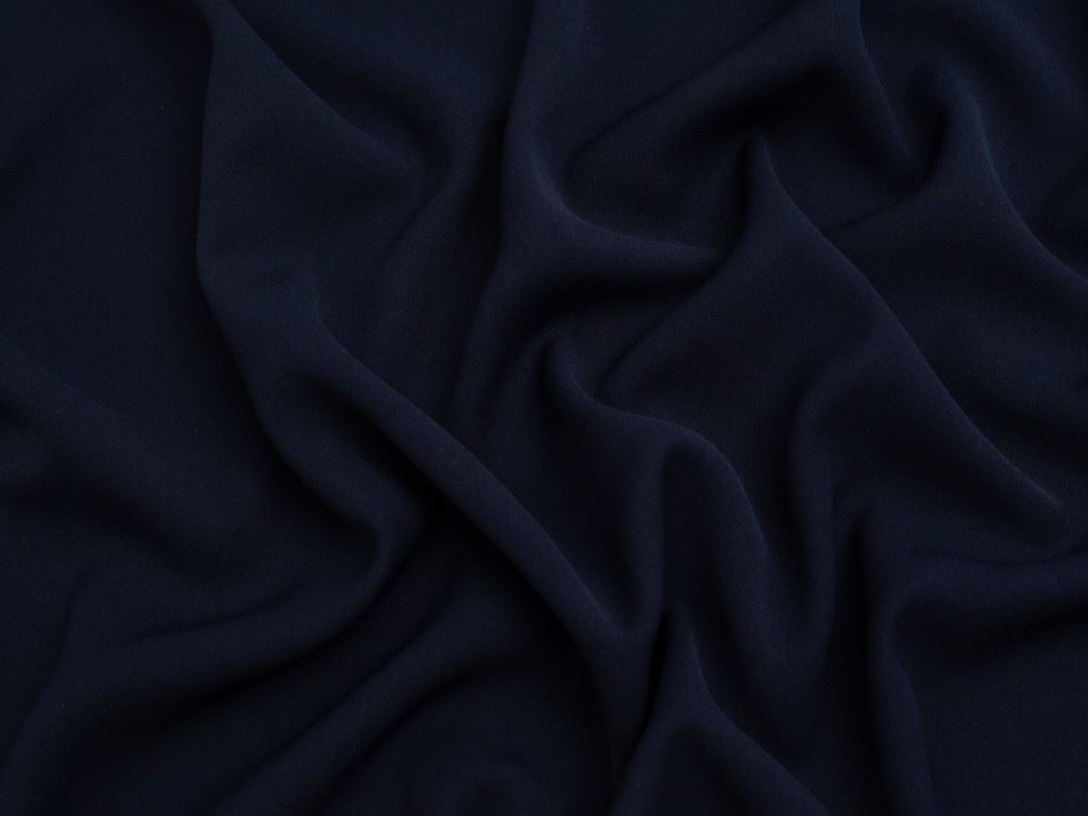 Minerva Core Range Prestige Polyester Crepe Fabric Navy Blue
 