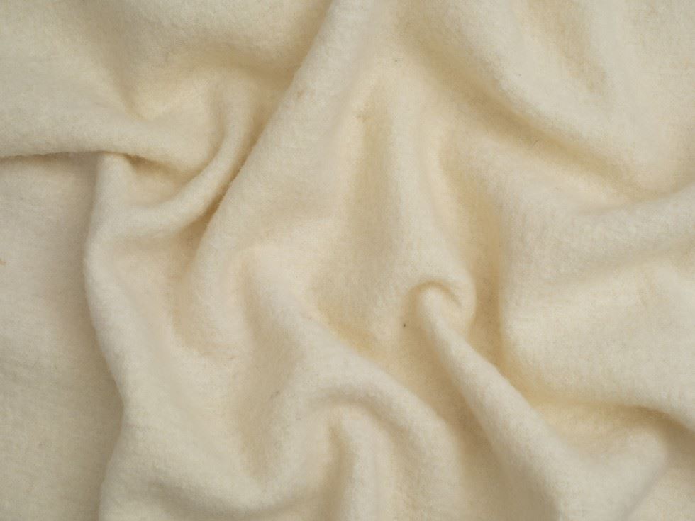 Minerva Core Range Warm Ivory 100% Pure Boiled Wool Coating Fabric