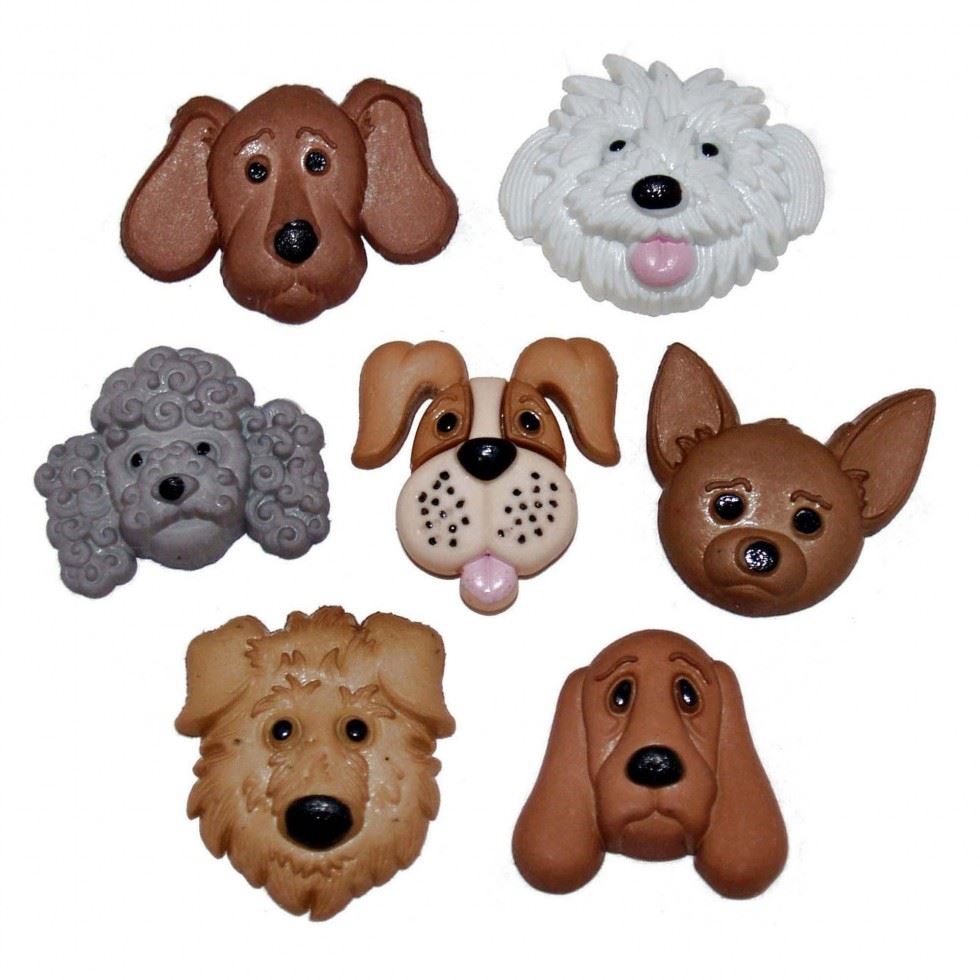 Dress It Up Fuzzy Faces Buttons
