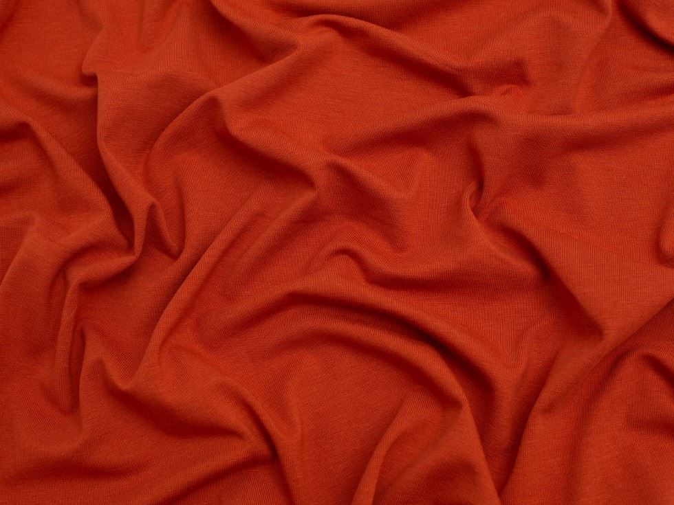 Minerva Core Range Terracotta Organic Cotton Jersey Stretch Knit Fabric