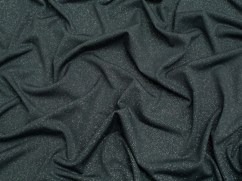 Minerva Core Range Dazzle Glitter ITY Silky Stretch Knit Fabric Silver Grey
 