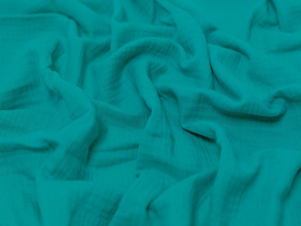 Minerva Core Range Turquoise Cotton Double Gauze Fabric