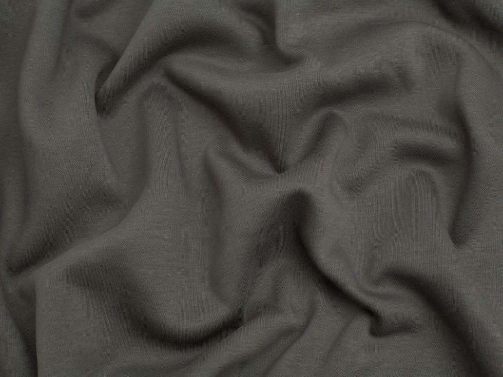 Minerva Core Range Mink Polycotton Fleece Back Sweatshirt Stretch Knit Fabric