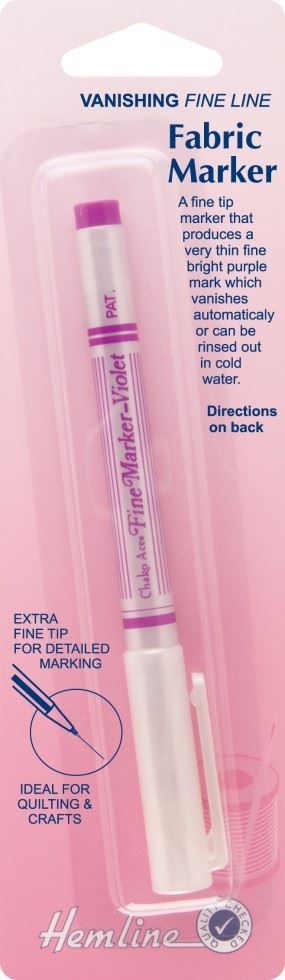 Hemline Blue Fabric Marker Vanishing Fine