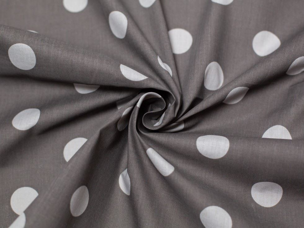 Minerva Core Range Printed Polycotton Fabric Grey & Silver
 