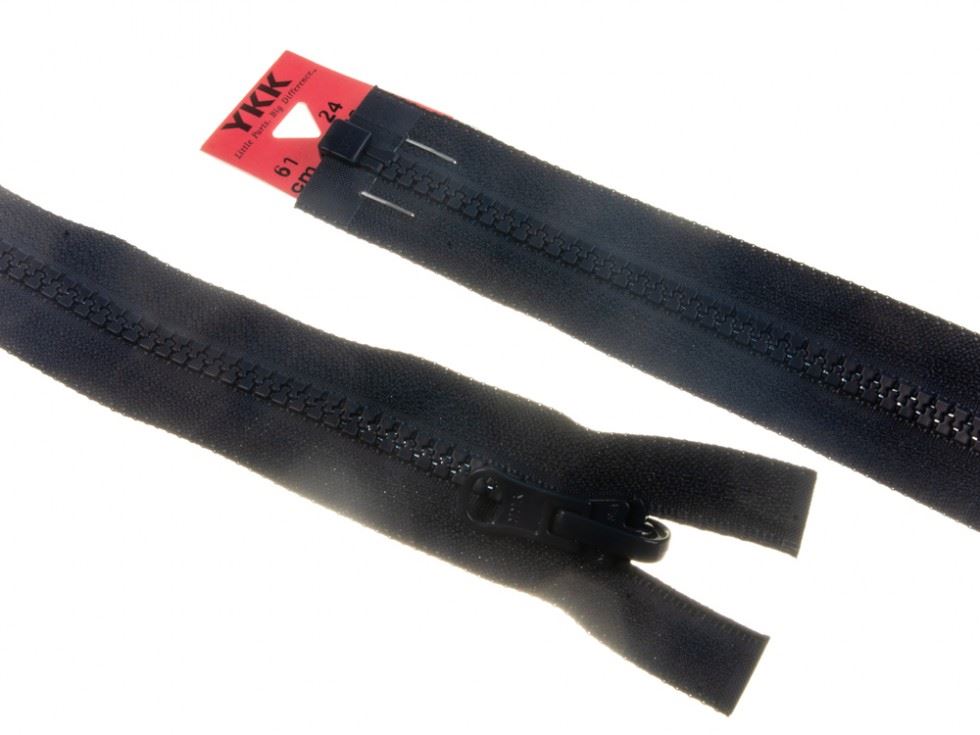 YKK Vislon Flip Over Chunky Open End Zips Dark Navy