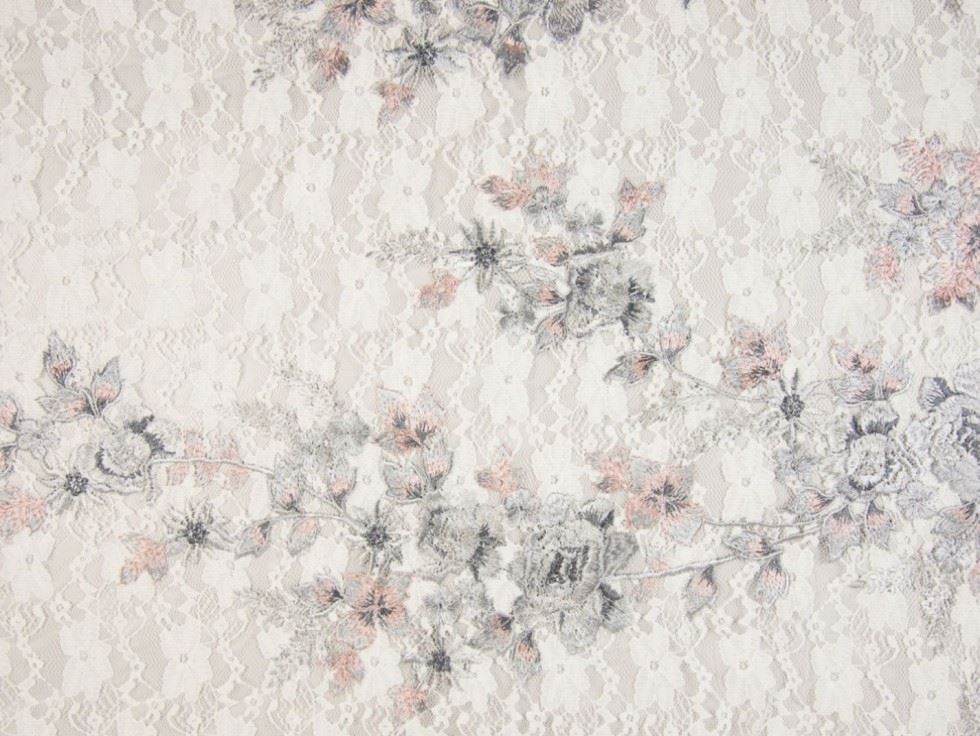 Rose Pink Deadstock Stretch Lace Fabric