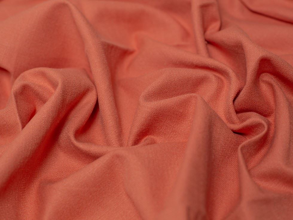 Stretch Woven Linen Blend Fabric Coral