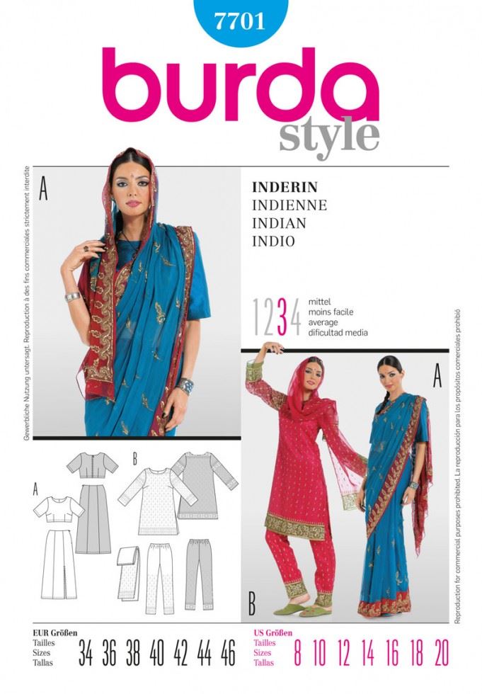 Burda Paper Sewing Pattern 7701
 