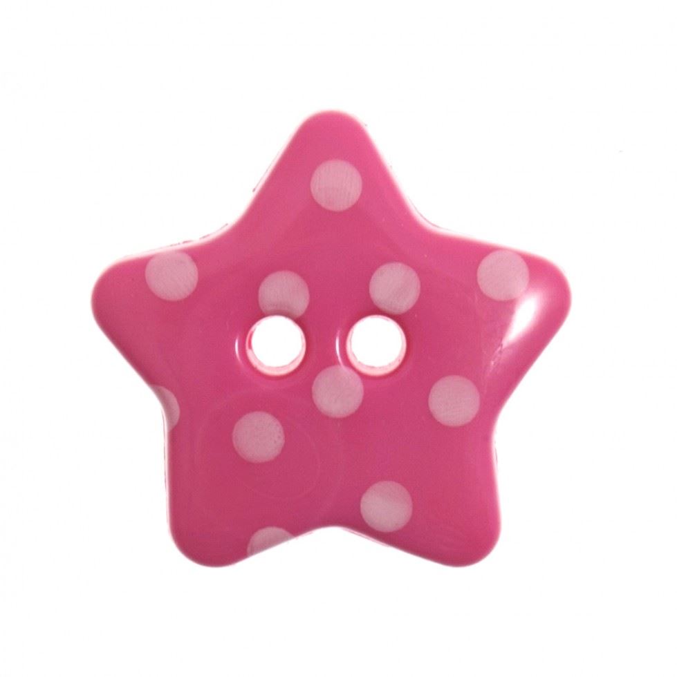 Trimits Pink & White Spotty Star Buttons (Value Pack)