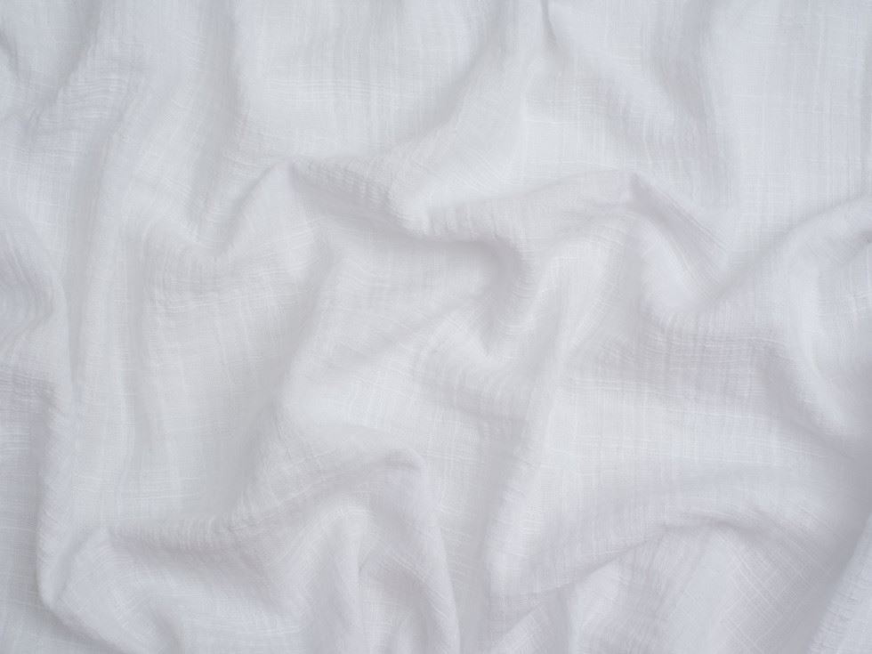 Minerva Core Range Slub Cotton Double Gauze Fabric White
 