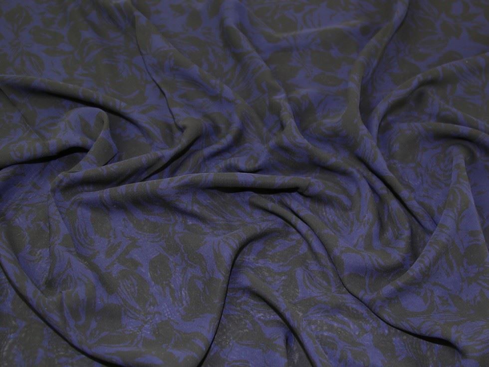 John Kaldor Indigo & Black Ice Sheer Chiffon Fabric