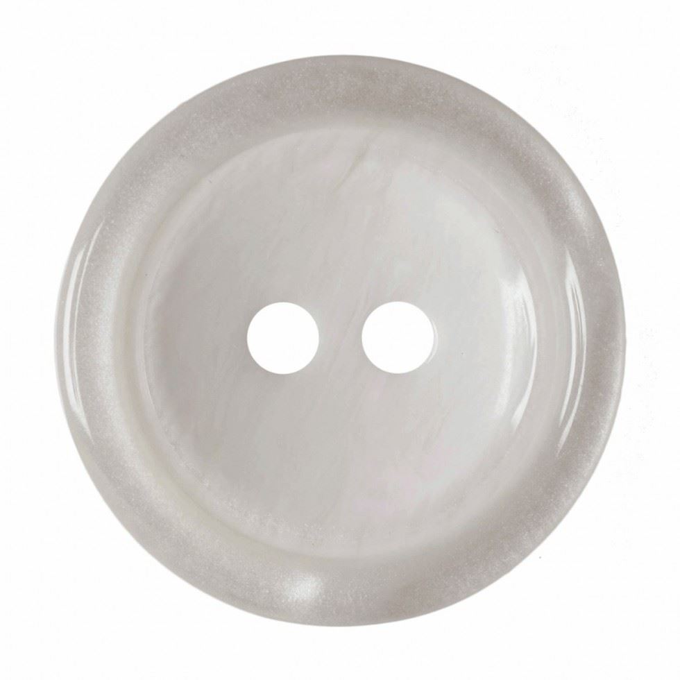 Hemline White Round Plastic Buttons
