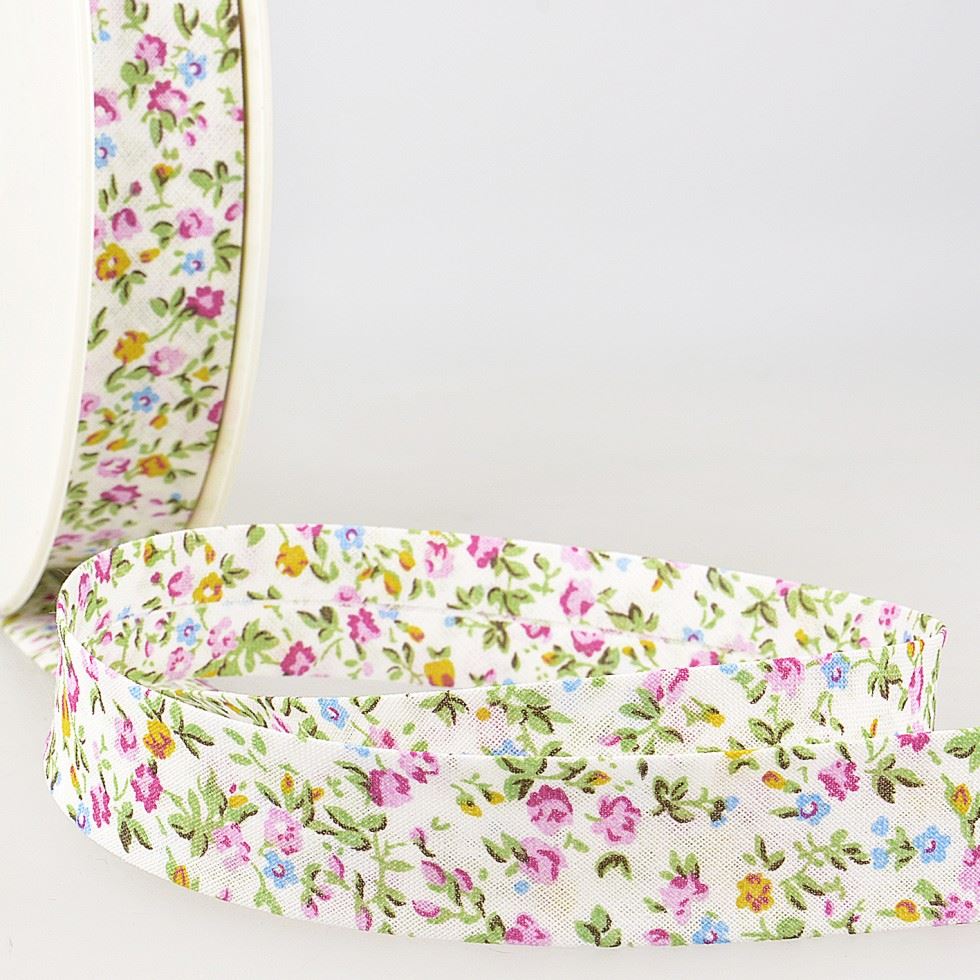 Stephanoise Floral Bias Binding Tape Light Pink
 