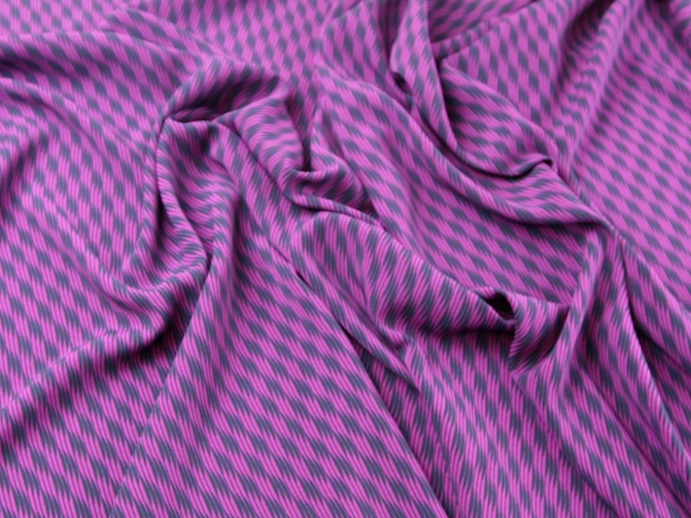 John Kaldor Fuchsia & Navy Hermione Crepe Fabric