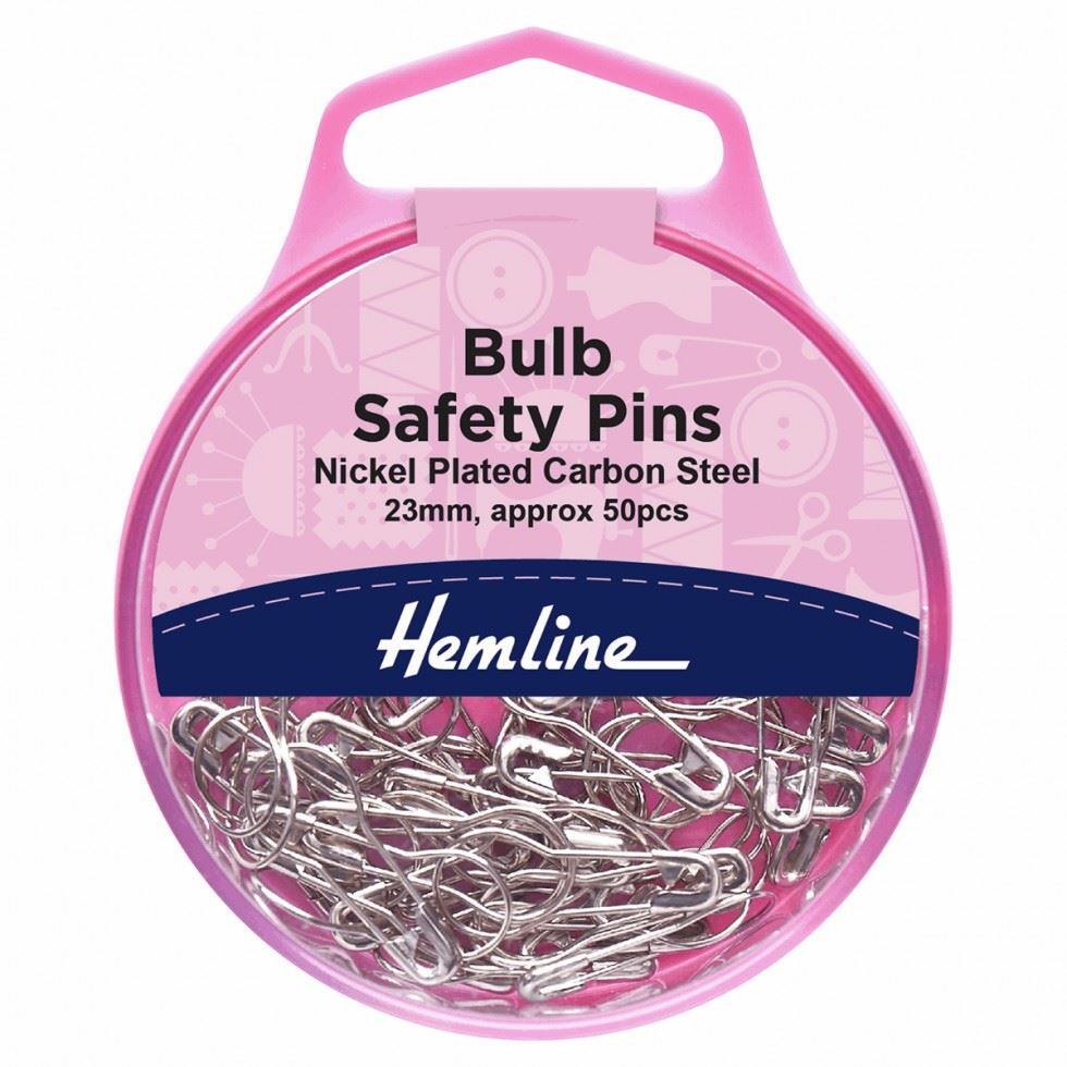 Minerva Bulb Safety Pins Silver Hemline H416.00.nk