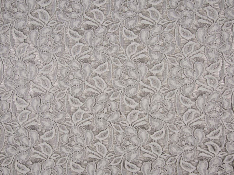 Grey Deadstock Stretch Lace Fabric