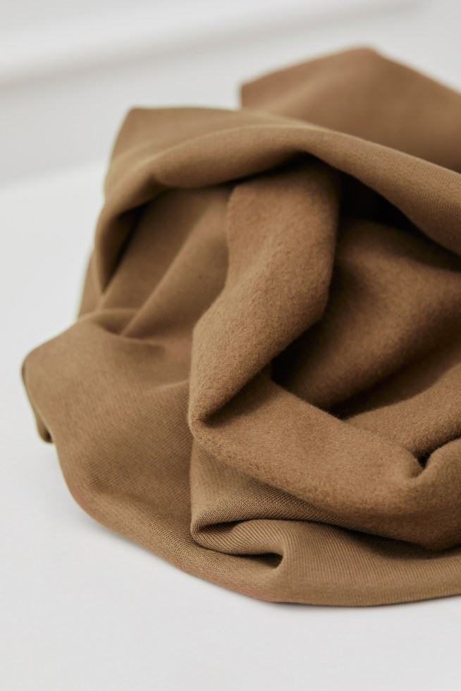 Mind The Maker Camel Organic Fleece Back Sweatshirt Stretch Knit Fabric